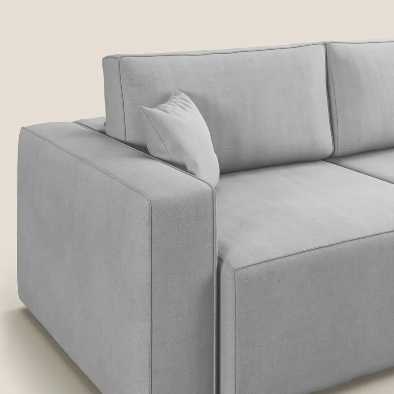 Morfeo canapé avec assises extractibles en tissu imperméable doux T02 gris clair