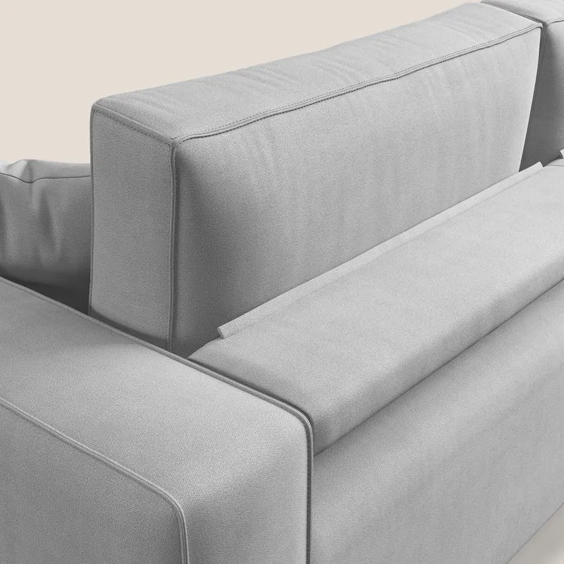 Morfeo canapé avec assises extractibles en tissu imperméable doux T02 gris clair