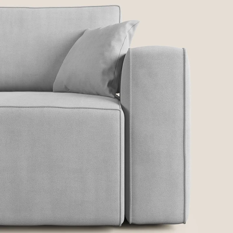 Morfeo canapé avec assises extractibles en tissu imperméable doux T02 gris clair