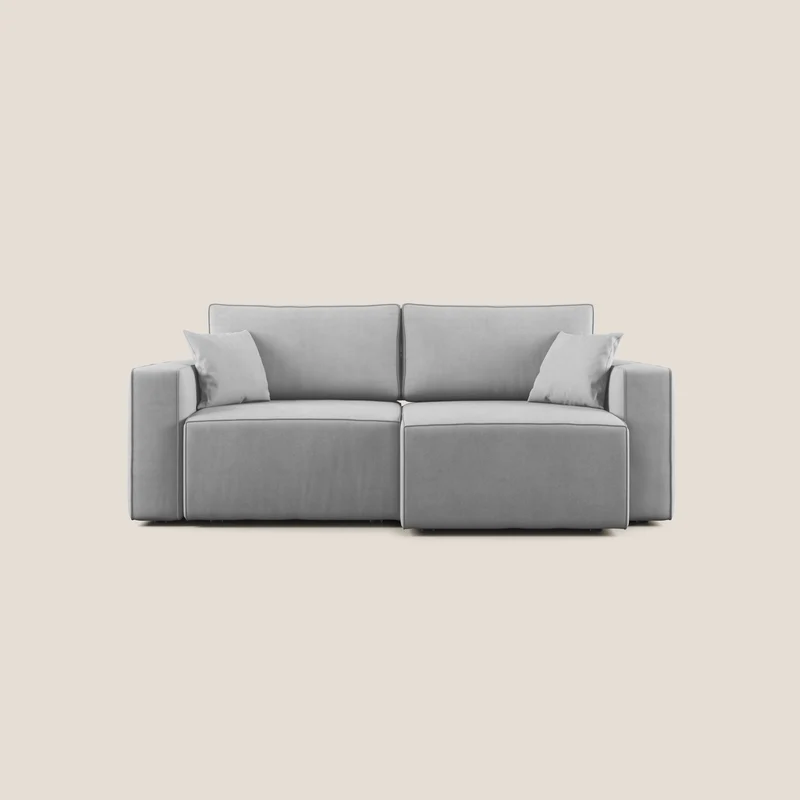 Morfeo canapé avec assises extractibles en tissu imperméable doux T02 gris clair