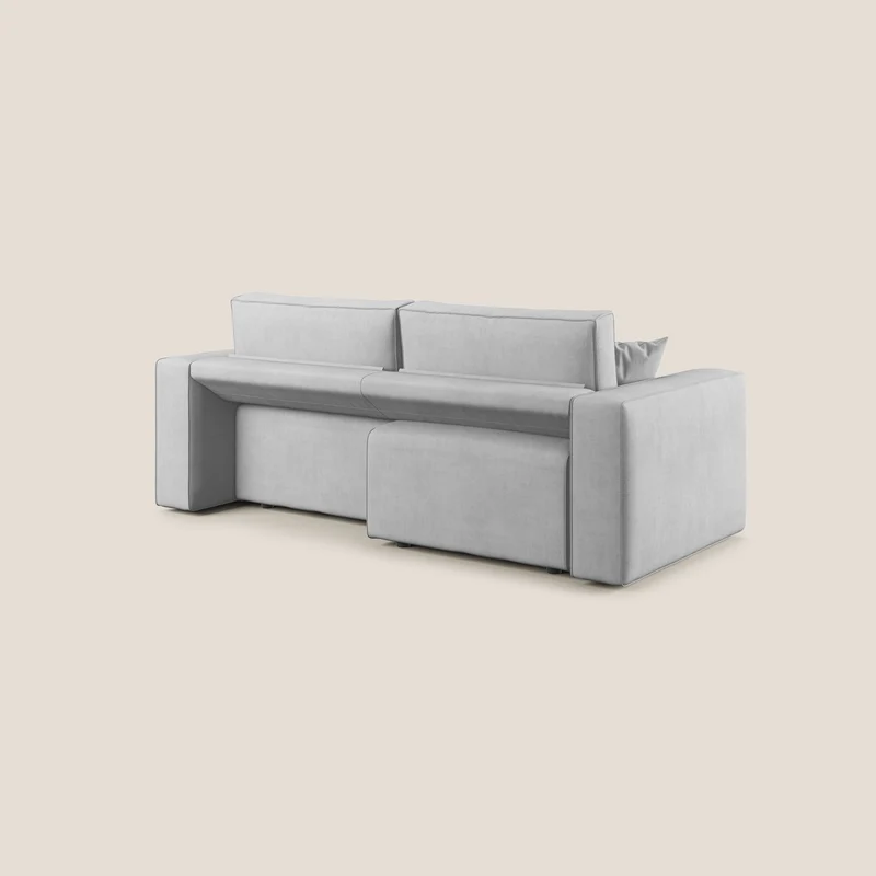 Morfeo canapé avec assises extractibles en tissu imperméable doux T02 gris clair