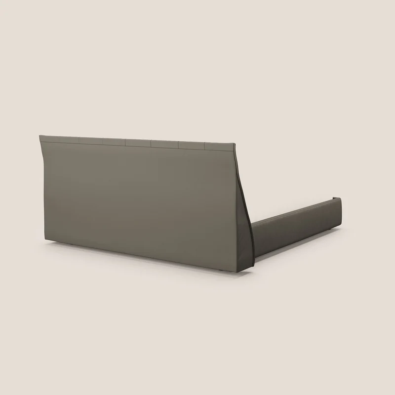 Clizia Lit de design avec coffre de rangement en simili-cuir imperméable T04 taupe