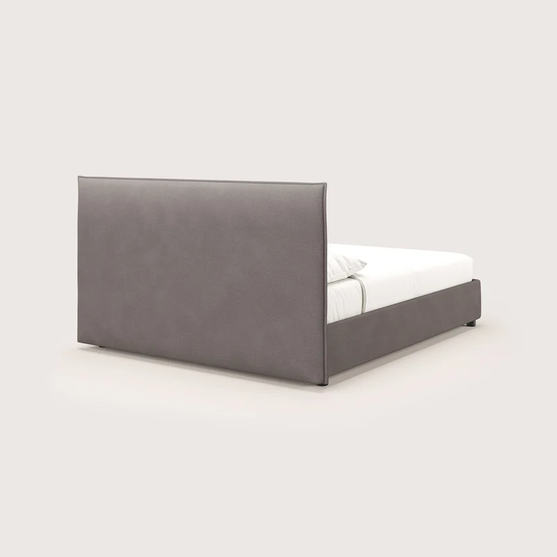 Nina lit coffre au design minimaliste en microfibre détachable effet cuir T15 marron