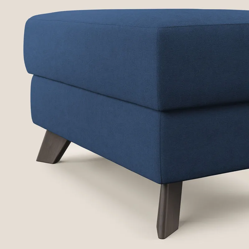 Moon Pouf coffre aux pieds hauts et tissu doux imperméable T02 bleu