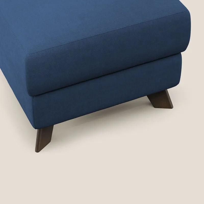 Moon Pouf coffre aux pieds hauts et tissu doux imperméable T02 bleu