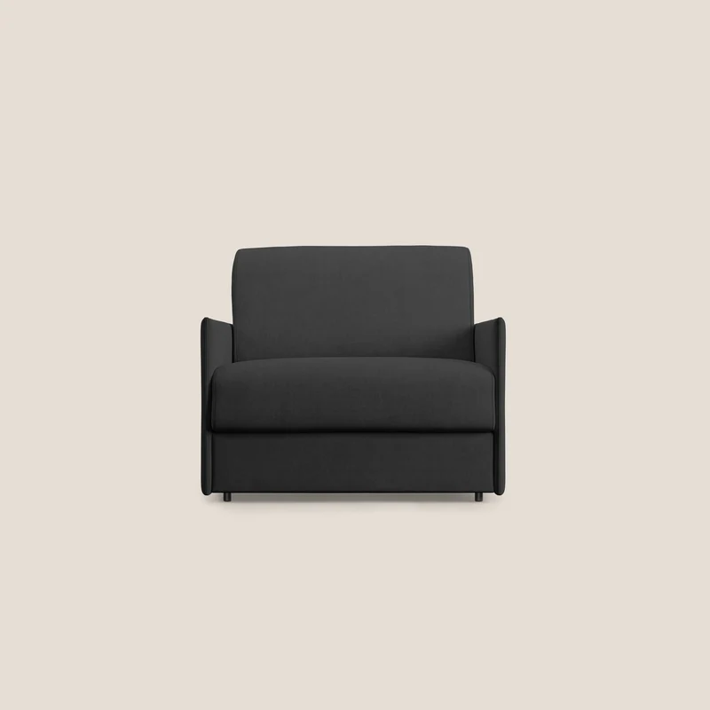 Evans fauteuil convertible en tissu imperméable T02 noir
