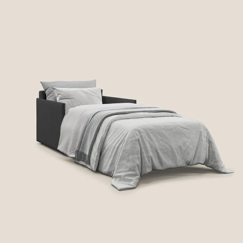 Evans fauteuil convertible en tissu imperméable T02 noir