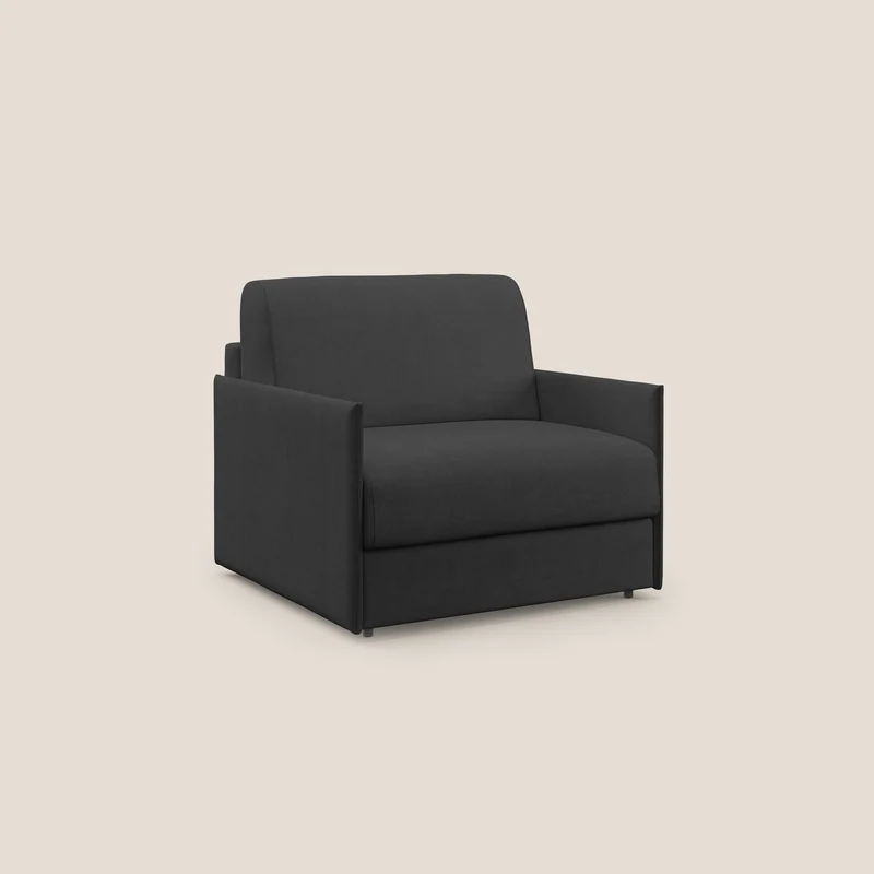 Evans fauteuil convertible en tissu imperméable T02 noir