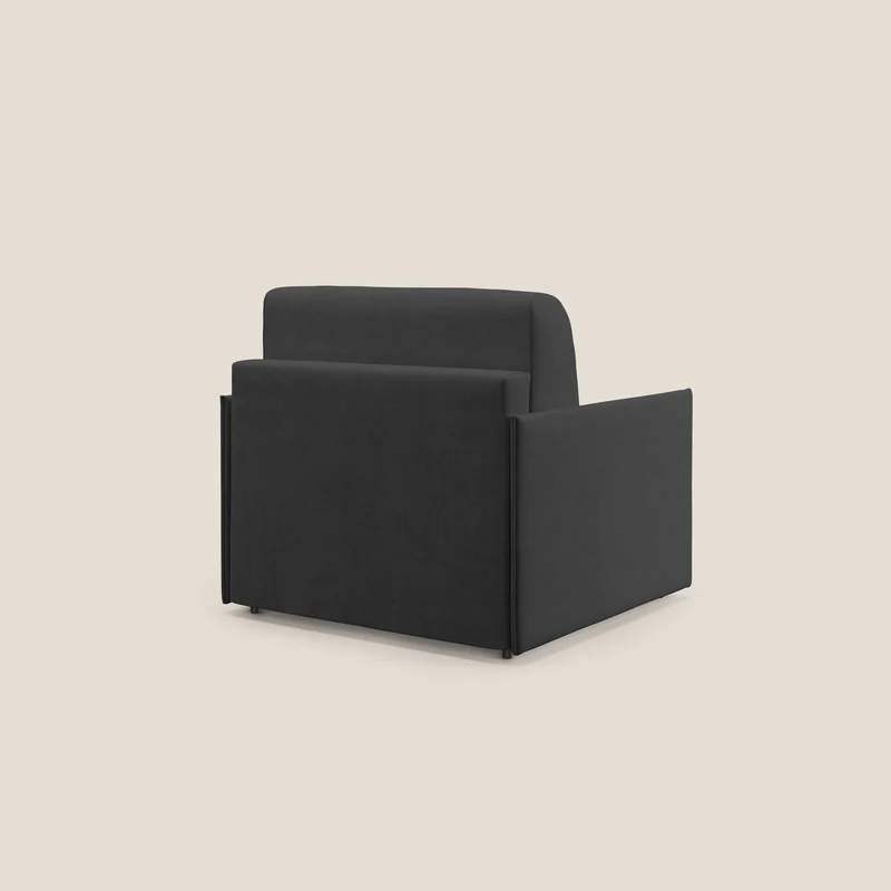 Evans fauteuil convertible en tissu imperméable T02 noir