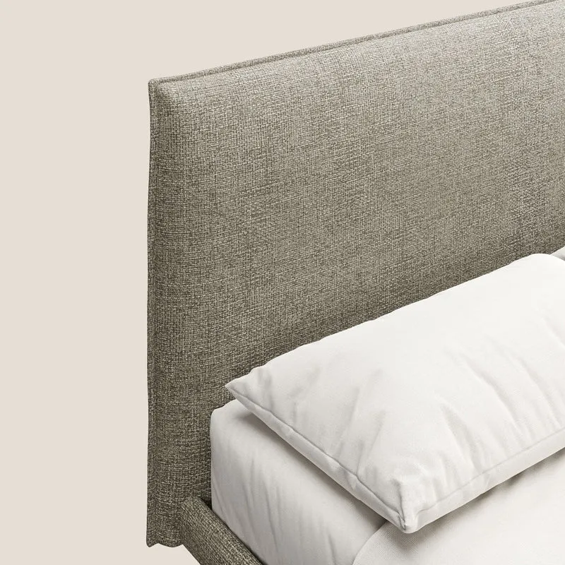 Theo lit moderne déhoussable avec pieds hauts en métal et tissu imperméable T10 Taupe tortora