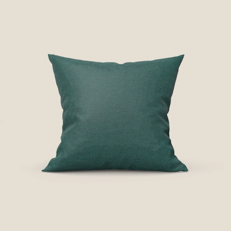 Tobago coussin disponible en différentes couleurs en tissu flammé effet coton imperméable T19 bleu canard