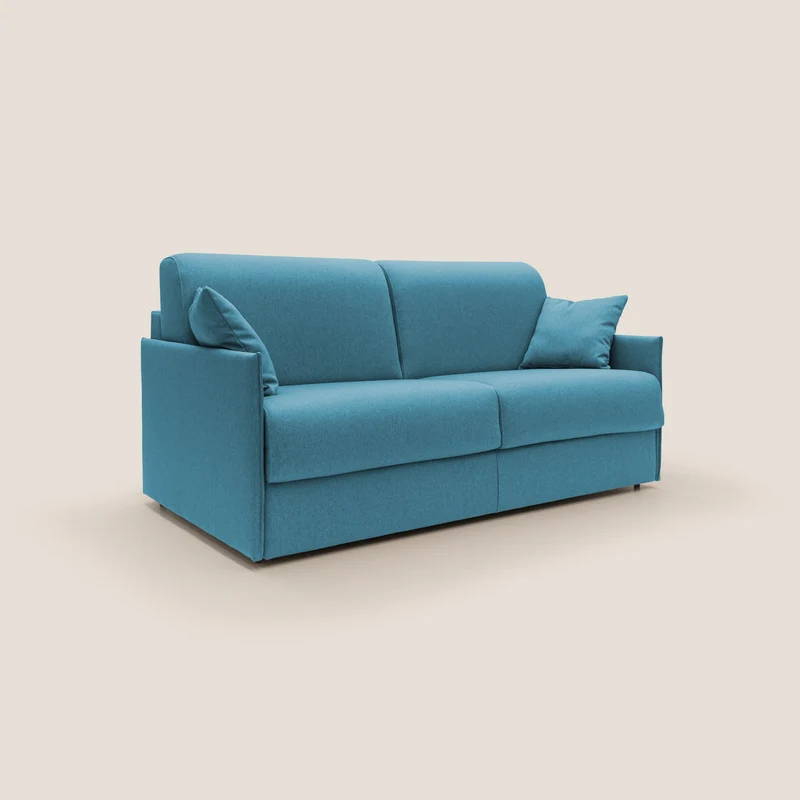 Evans Canapé convertible en tissu imperméable T13 bleu clair