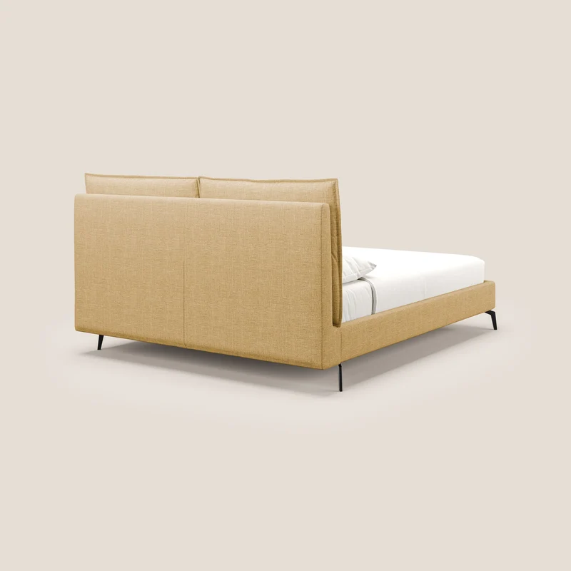 Cloe lit rembourré avec pieds en métal déhoussable en tissu imperméable T06 jaune