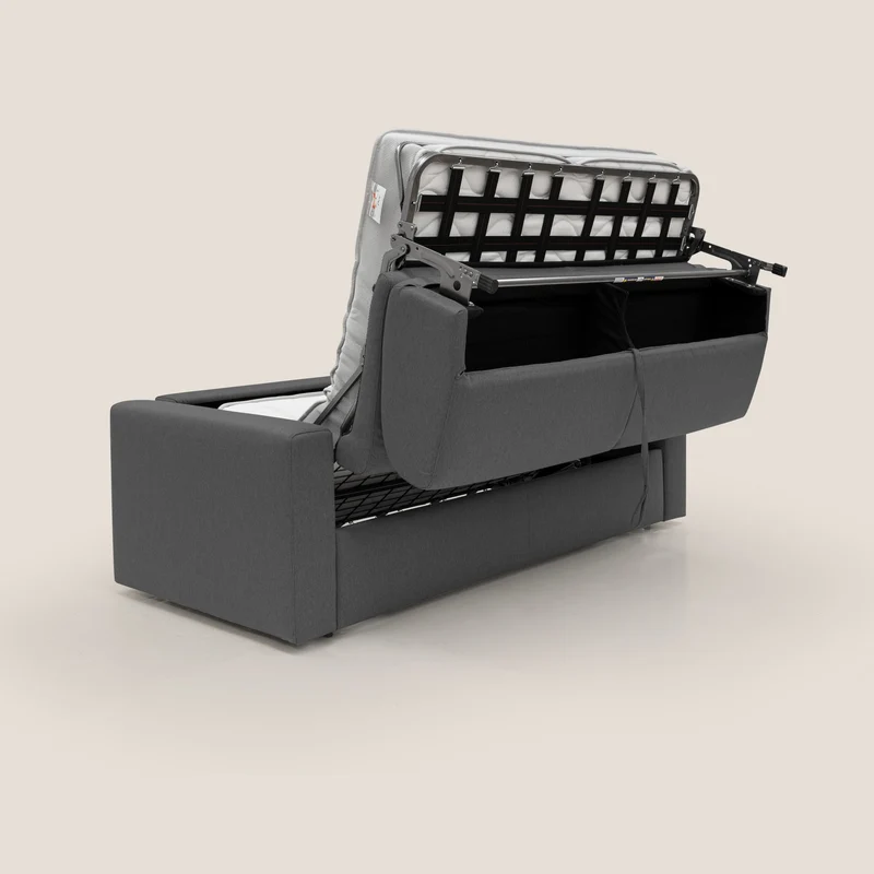 Kansas Canapé lit convertible h20 cm en tissu imperméable T13 anthracite