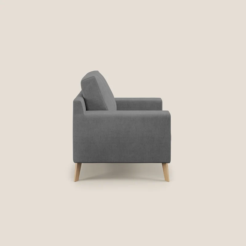 Danish Fauteuil en tissu doux imperméable T02 gris