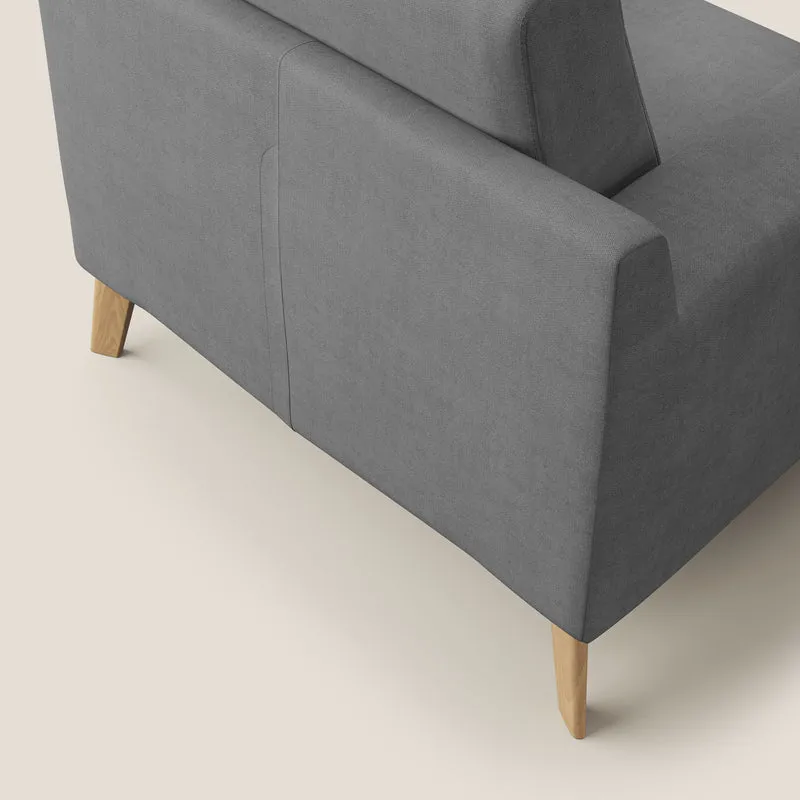 Danish Fauteuil en tissu doux imperméable T02 gris