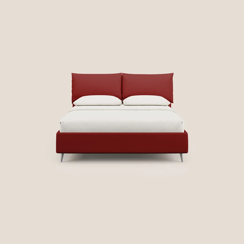 Elsa lit rembourré avec coffre de rangement en tissu détachable T05 rouge