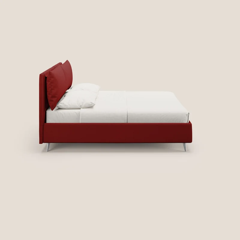 Elsa lit rembourré avec coffre de rangement en tissu détachable T05 rouge