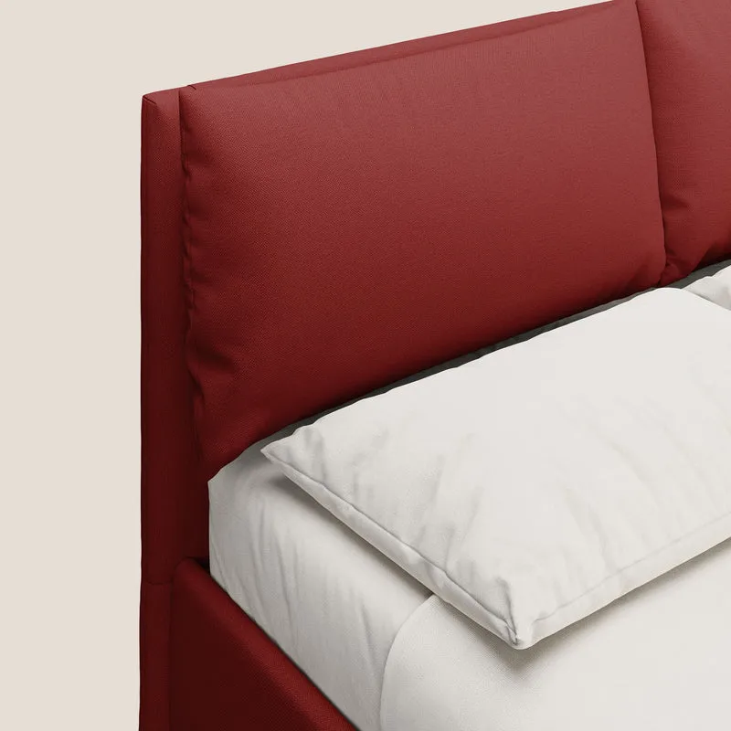 Elsa lit rembourré avec coffre de rangement en tissu détachable T05 rouge