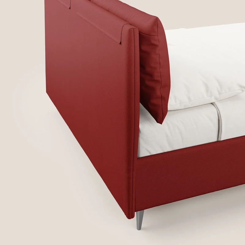 Elsa lit rembourré avec coffre de rangement en tissu détachable T05 rouge