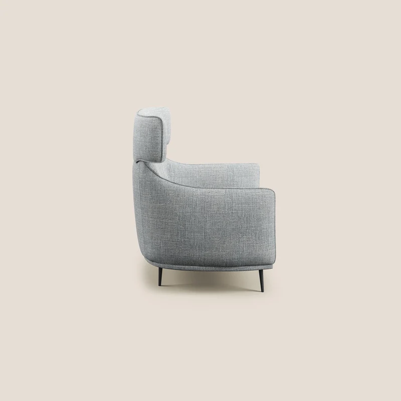 Zelda Fauteuil au design moderne en tissu doux et imperméable T06 gris