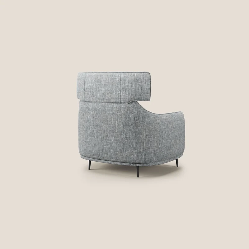 Zelda Fauteuil au design moderne en tissu doux et imperméable T06 gris