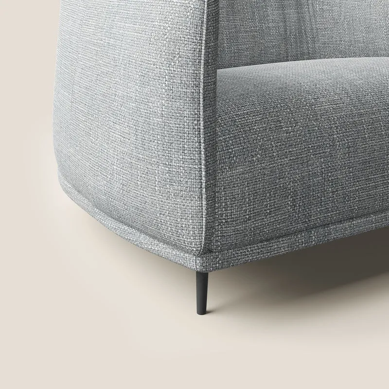 Zelda Fauteuil au design moderne en tissu doux et imperméable T06 gris