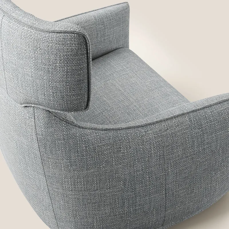 Zelda Fauteuil au design moderne en tissu doux et imperméable T06 gris