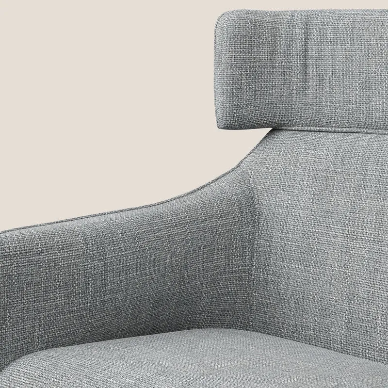 Zelda Fauteuil au design moderne en tissu doux et imperméable T06 gris
