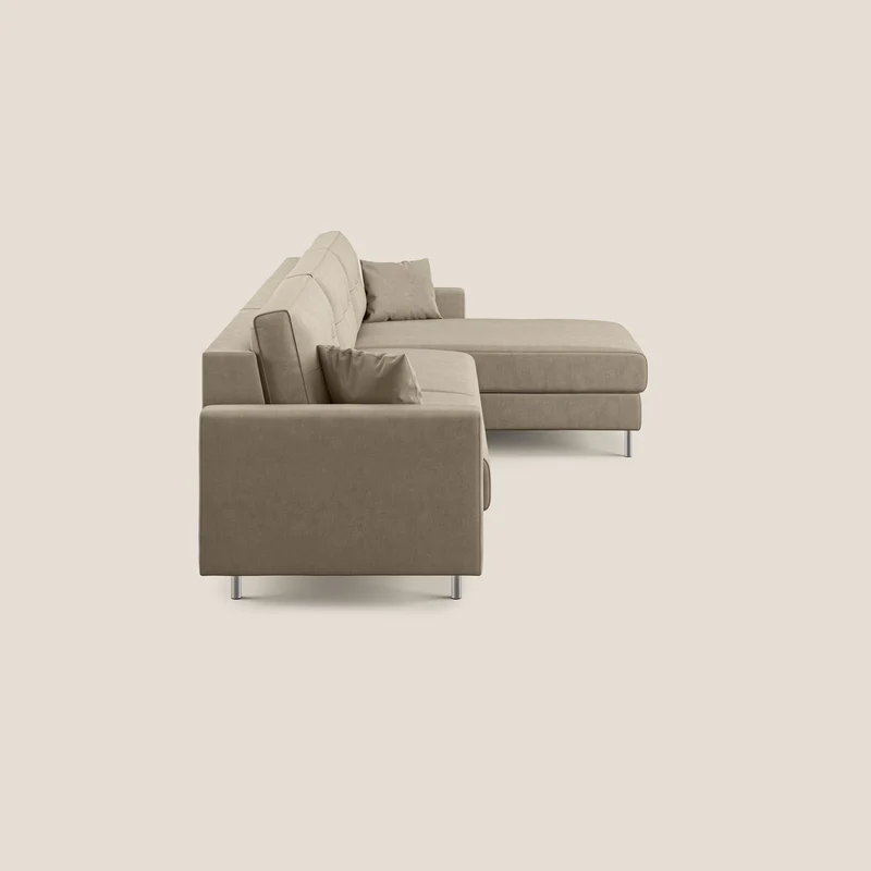Megan canapé d'angle convertible en microfibre détachable T11 Taupe tortora