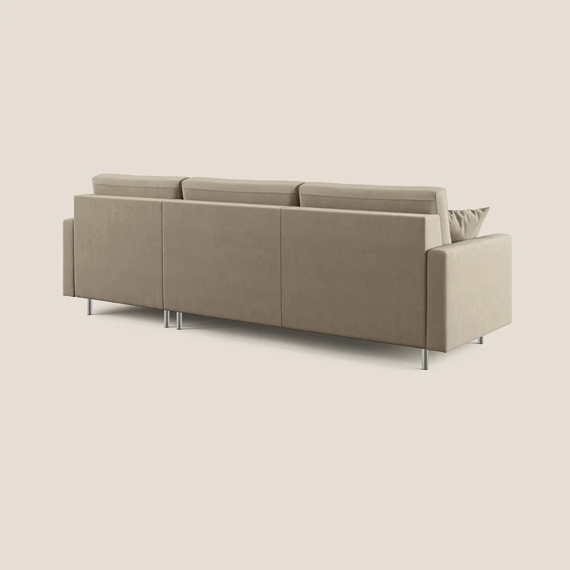 Megan canapé d'angle convertible en microfibre détachable T11 Taupe tortora