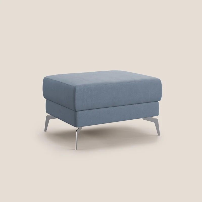 Star Pouf avec pieds hauts en microfibre imperméable T11 bleu pastel