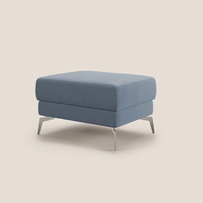 Star Pouf avec pieds hauts en microfibre imperméable T11 bleu pastel