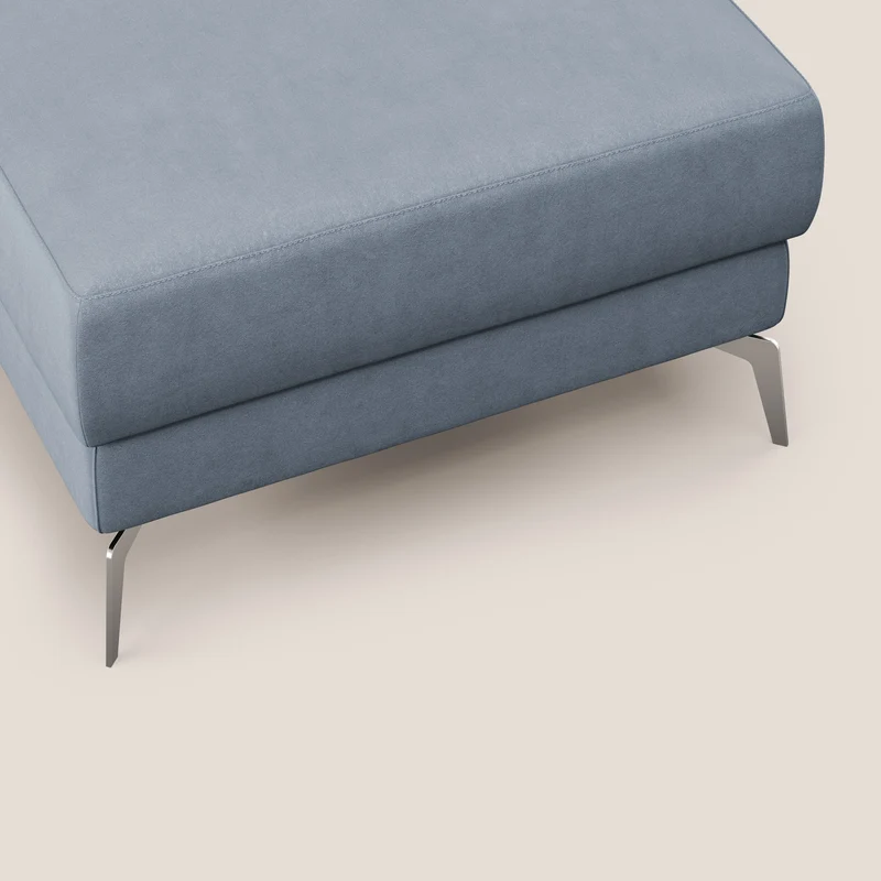 Star Pouf avec pieds hauts en microfibre imperméable T11 bleu pastel