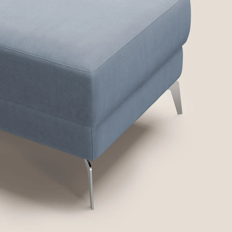 Star Pouf avec pieds hauts en microfibre imperméable T11 bleu pastel