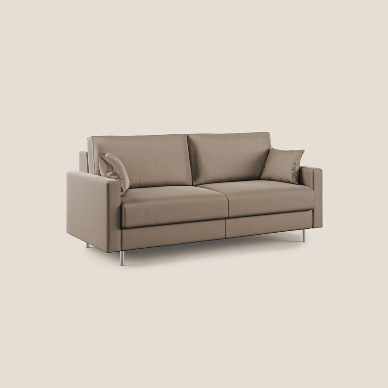 Andromeda canapé convertible en velours doux imperméable T01 marron