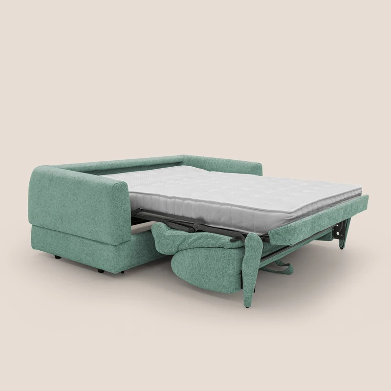 Happy Canapé convertible avec matelas H18 cm en tissu imperméable T10 sauge