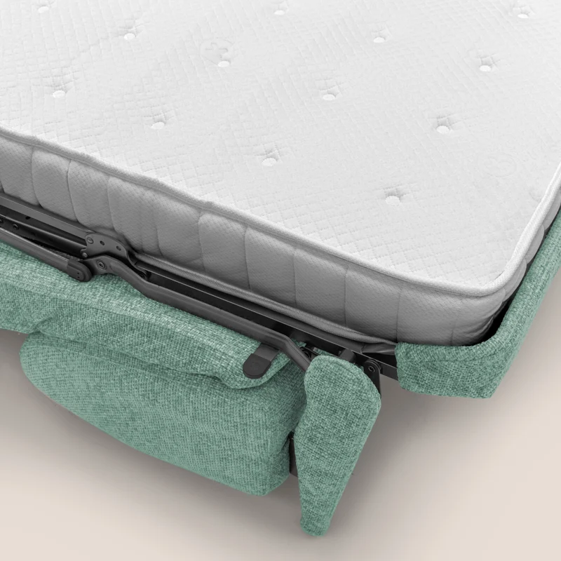 Happy Canapé convertible avec matelas H18 cm en tissu imperméable T10 sauge