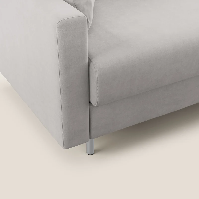 Megan canapé convertible en microfibre détachable T11 gris clair