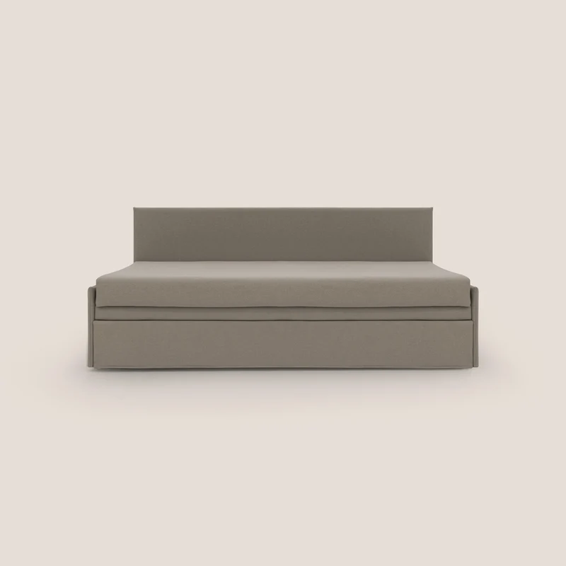 Naviglio Canapé duplex avec lits jumeaux et tissu effet coton imperméable T13 Taupe tortora
