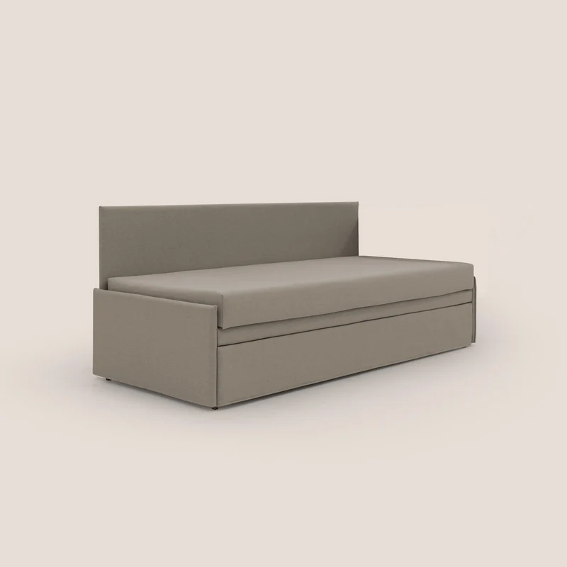 Naviglio Canapé duplex avec lits jumeaux et tissu effet coton imperméable T13 Taupe tortora