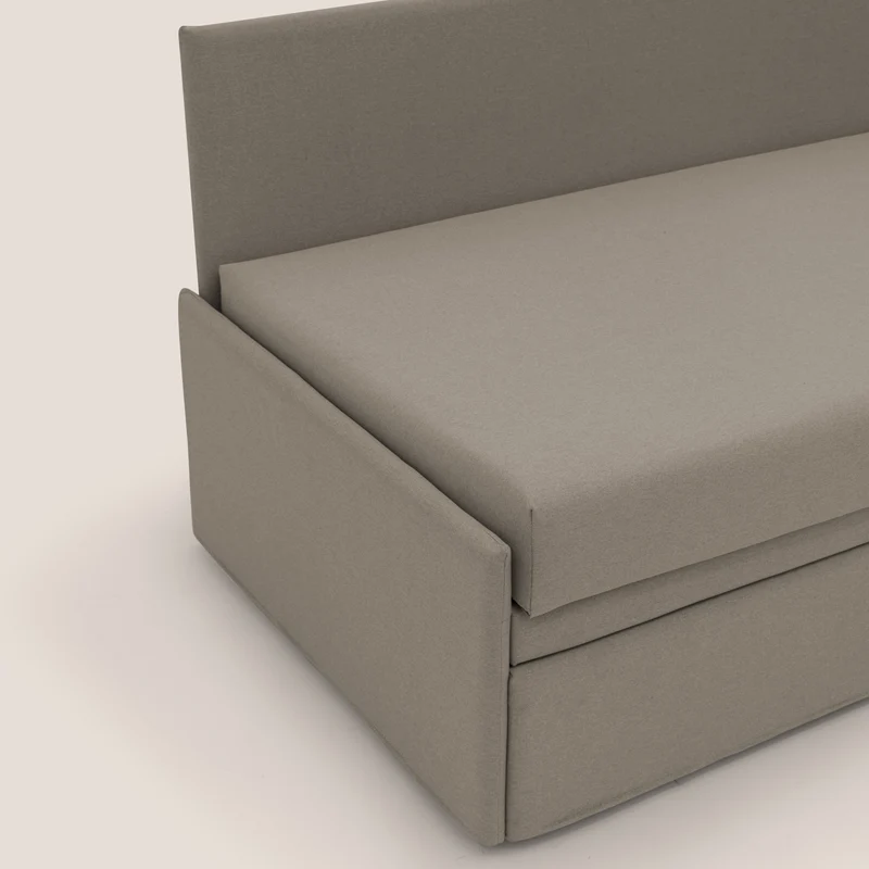 Naviglio Canapé duplex avec lits jumeaux et tissu effet coton imperméable T13 Taupe tortora
