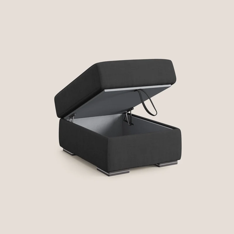 Sun pouf coffre en tissu imperméable T02 noir