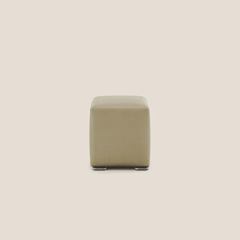 Cube pouf en microfibre détachable T11 beige