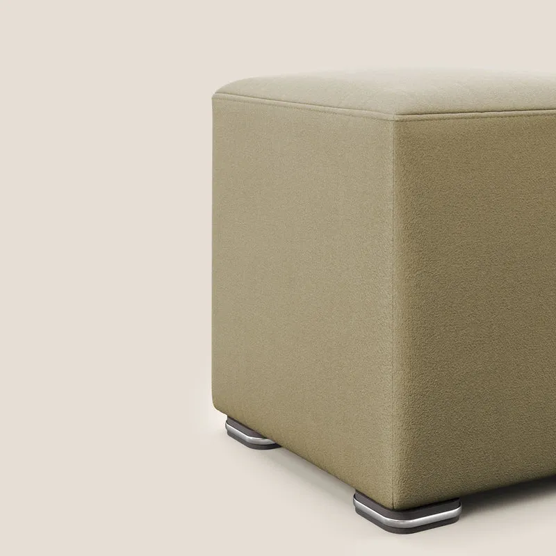Cube pouf en microfibre détachable T11 beige