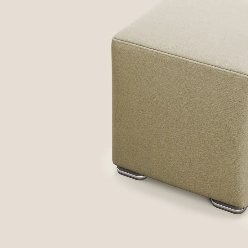 Cube pouf en microfibre détachable T11 beige
