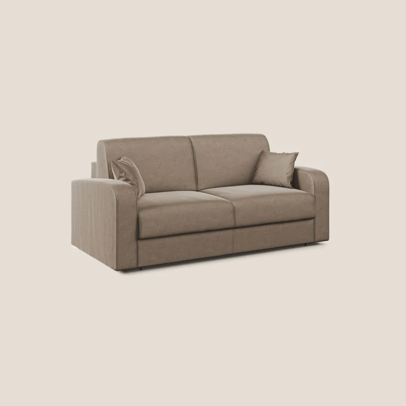 Lebron Canapé-lit double en velours doux T01 marron