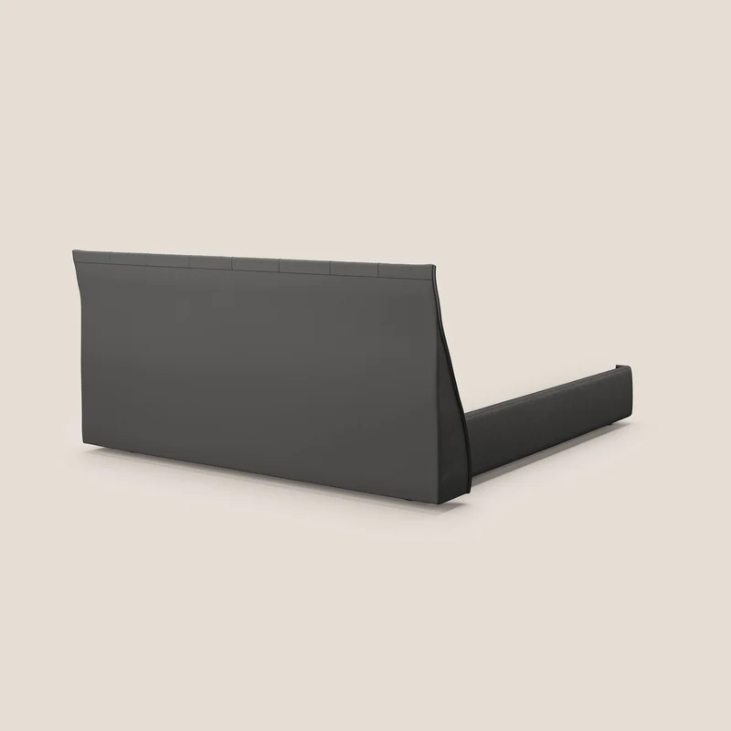 Clizia Lit de design avec coffre de rangement en simili-cuir imperméable T04 anthracite