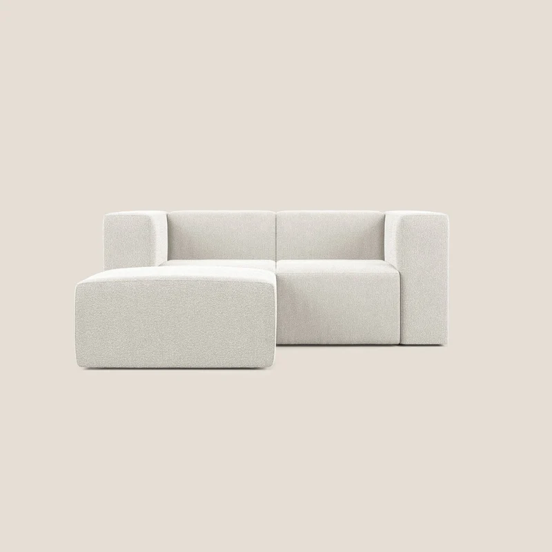 Nettuno canapé d'angle reversible modulable en bouclette douce T07 blanc