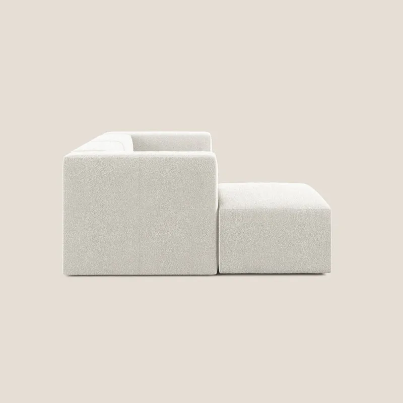 Nettuno canapé d'angle reversible modulable en bouclette douce T07 blanc